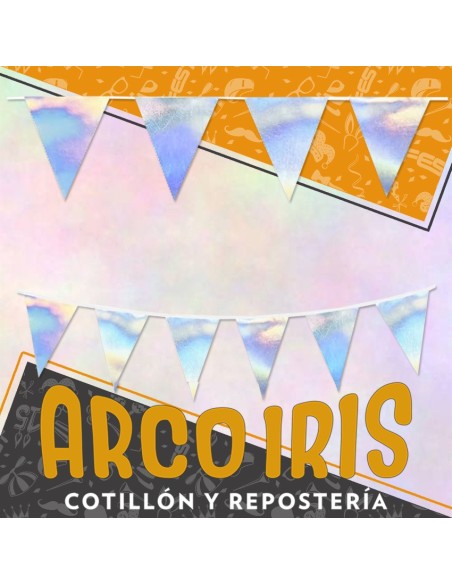 Banderin Triangular Hologramado Xu - Xxts Metal Tornasolado