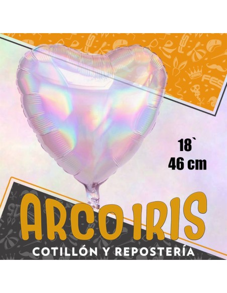 Mylar 18 Corazon Liso Iridiscente X 10 - 46 Cm Valentin Globo Plastico