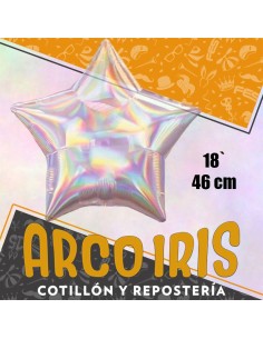 Mylar 18 Estrella Lisa Iridiscente X 10 - 46 Cm Globo Plastico