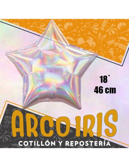 Mylar 18 Estrella Lisa Iridiscente X 10 - 46 Cm Globo Plastico