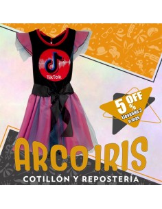 Disfraz Vestido Tik Tok  - Talle 4 - Halloween