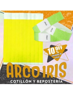 Pulseras Papel Tyvek X 100 +10-10% Promo Por Cantid Ideales Para Control E Identificacion De Personas - Facil Impresion Mater