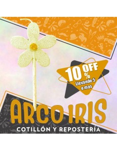 Vela Chupetin Margarita Amarillo Pastel Full Gibre Xu +5-10% Promocion Por Cantidad Flor Paste