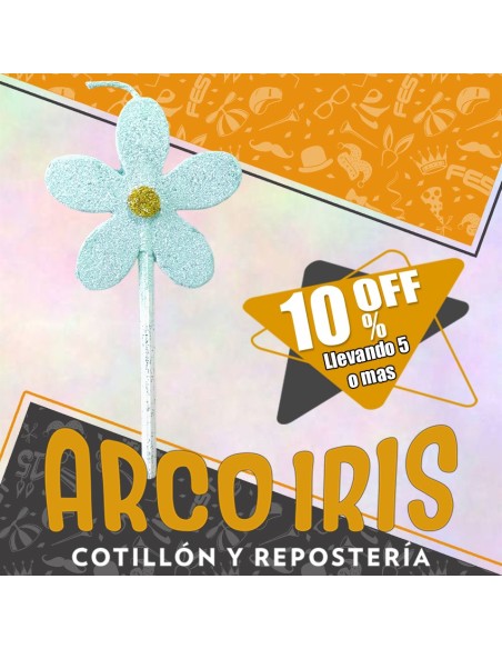 Vela Chupetin Margarita Celeste Pastel Full Gibre Xu +5-10% Promocion Por Cantidad Flor Pastel