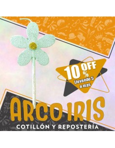 Vela Chupetin Margarita Verde Pastel Full Gibre Xu +5-10% Promocion Por Cantidad Flor Pastel