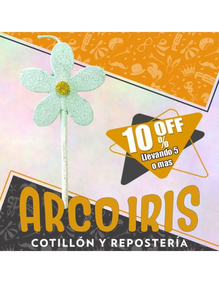 Vela Chupetin Margarita Verde Pastel Full Gibre Xu +5-10% Promocion Por Cantidad Flor Pastel