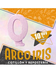 Vela Numero 0 Rosa Pastel Full Gibre Xu +5-10% Promo Por Cantidad - Nacional En Blister Con Codigo De Barra Fantasia-
