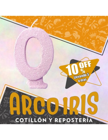 Vela Numero 0 Rosa Pastel Full Gibre Xu +5-10% Promo Por Cantidad - Nacional En Blister Con Codigo De Barra Fantasia-