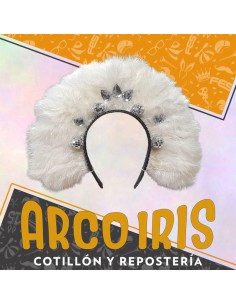 Vincha Discoteque -vincha Con Plumas Marabu -gema Y Bola Disco-fun Essentials-