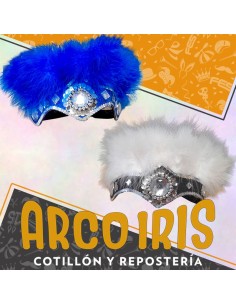 Carnaval Vincha Corona Gema - Lentejuelas Y Plumas Mini Marabu