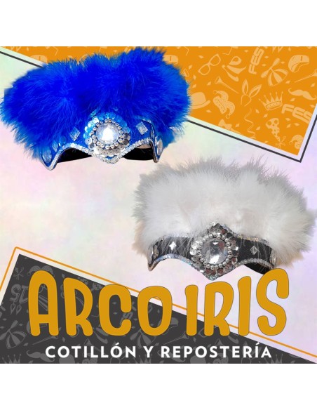 Carnaval Vincha Corona Gema - Lentejuelas Y Plumas Mini Marabu