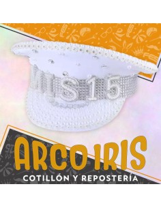 Gorro Capitan Fashion 15 Anos Xu - Especial Strass Blanco Party Store