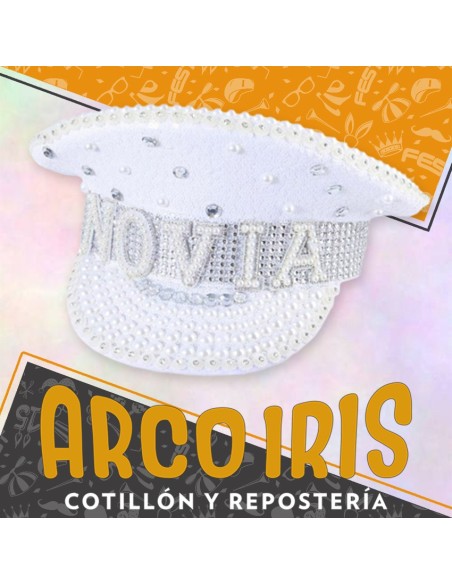 Gorro Capitan Fashion Novia Xu - Especial Strass Blanco