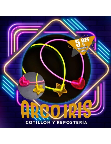 Luminoso Collar Estrella Quimico Xu +6-5% - 16 Cm Color Surtido Promocion Por Cantidad