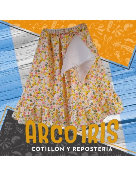 Pollera Y Panuelo Paisana - Talle 6 Tela Patrio