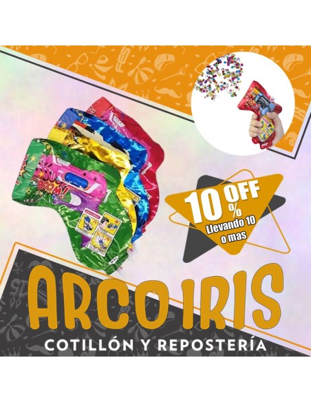 Mylar Pistola Lanza Papel Metal +10-10% - Promocion Por Cantidad