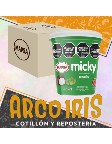 Relleno Micky Menta Caja 6 X 450g - Sin Tacc Pasta Para Relleno Recubrimiento