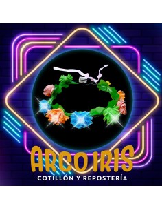 Luminoso Vincha Crisantemos X 12 - Redonda Multicolor