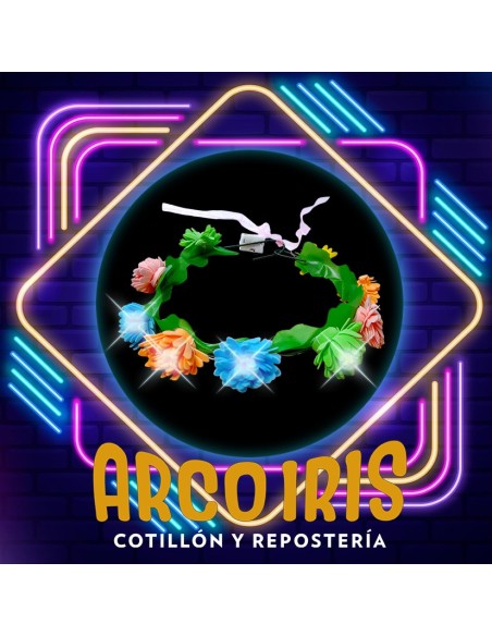 Luminoso Vincha Crisantemos X 12 - Redonda Multicolor