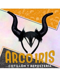 Vincha Malefica Negra Xu - Cuernos Gruesos Halloween -