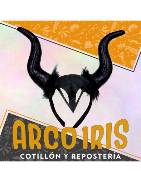 Vincha Malefica Negra Xu - Cuernos Gruesos Halloween -