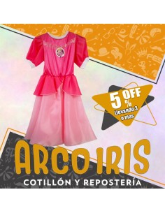 Disfraz Vestido Princesa Mario - Talle 4 - Peaches Mario Bross Halloween