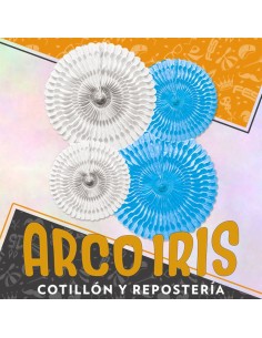 Guirnalda Kit Medallon Patrio X 4 - Celeste Y Blanco Argentina Rondi