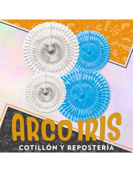 Guirnalda Kit Medallon Patrio X 4 - Celeste Y Blanco Argentina Rondi