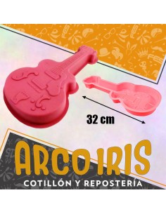 Silicona Molde Guitarra - 32 Cm Torta