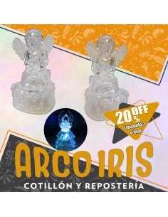 Angel Transparente 11 Cm +2-20% Con Luz Sin Pila - Liquidacion