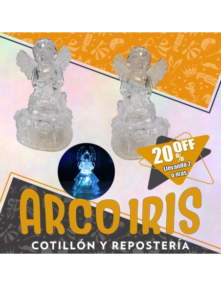 Angel Transparente 11 Cm +2-20% Con Luz Sin Pila - Liquidacion