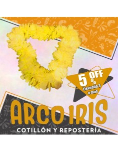 Collar Hawaiano Premium Amarillo Xu +3-5% - Promo Por Cantidad -collar Clavel Seda-primavera-