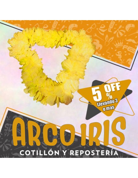 Collar Hawaiano Premium Amarillo Xu +3-5% - Promo Por Cantidad -collar Clavel Seda-primavera-