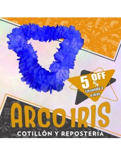 Collar Hawaiano Premium Azul Xu +3-5% - Promo Por Cantidad -collar Clavel Seda-primavera