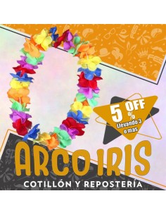 Collar Hawaiano Premium Multicolor Xu +3-5% - Promo Por Cantidad -collar Clavel Seda-primavera