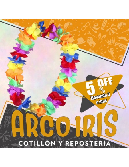 Collar Hawaiano Premium Multicolor Xu +3-5% - Promo Por Cantidad -collar Clavel Seda-primavera