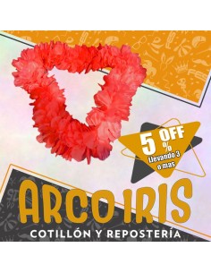 Collar Hawaiano Premium Rojo Xu +3-5% - Promo Por Cantidad -collar Clavel Seda-primavera