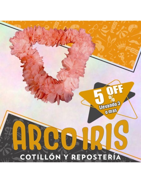 Collar Hawaiano Premium Salmon Xu +3-5% - Promo Por Cantidad -collar Clavel Seda-primavera