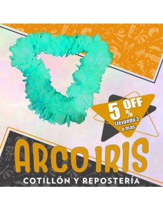 Collar Hawaiano Premium Verde Agua Xu +3-5% - Promo Por Cantidad -collar Clavel Seda-primavera