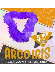 Collar Hawaiano Premium Violeta Xu +3-5% - Promo Por Cantidad -collar Clavel Seda-primavera