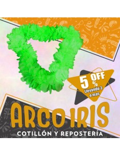 Collar Hawaiano Premium Verde Manzana Xu +3-5% - Promo Por Cantidad -collar Clavel Seda-primavera