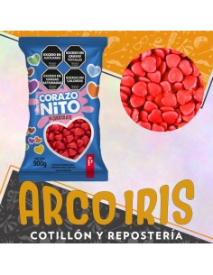 Confites Corazonito Chocolate X 500 Gr Rojo Pascua