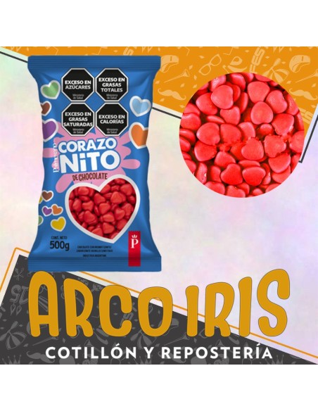 Confites Corazonito Chocolate X 500 Gr Rojo Pascua