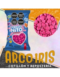 Confites Corazonito Chocolate X 500 Gr Rosa Pascua
