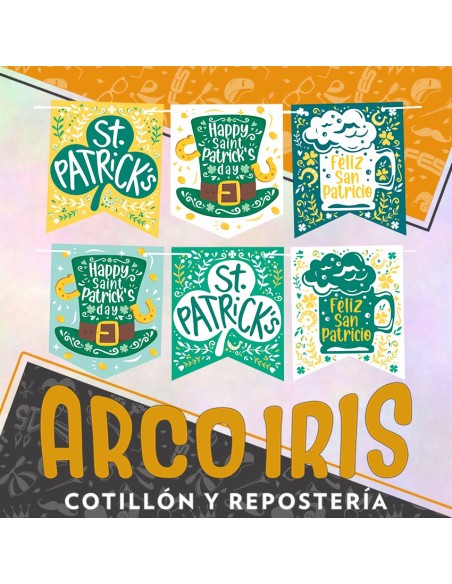 Banderin Stamping Patricks Xu - San Patricio Trebol Gorro Chopp Rondi