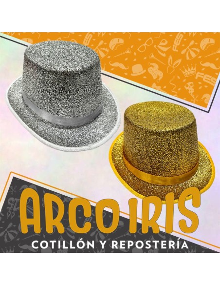 Gorro Galera Deluxe Metal Con Cinta - Dorada Plata Lurex