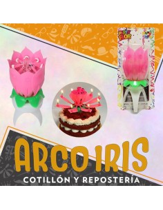 Bengala Flor Con Musica Y Velas - En Blister Party Store