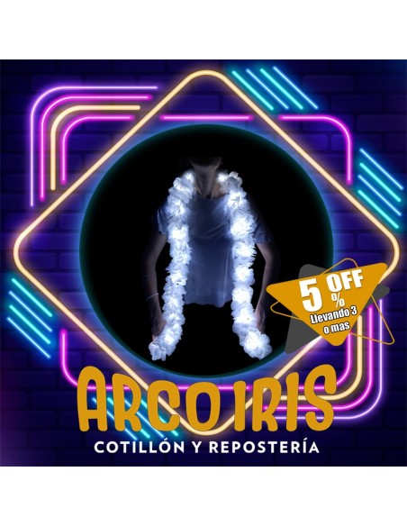 Luminoso Boa Blanca Premium +3-5% Promo Por Cantidad Primavera Boa Clavel Seda