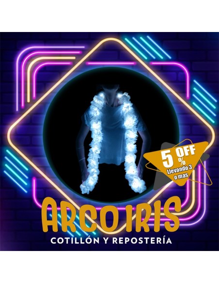 Luminoso Boa Celeste Hawaiana Premium +3-5% Promo Por Cantidad Primavera Boa Clavel Seda