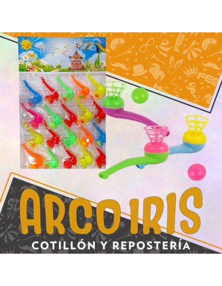 Pipa Con Bolita X 20 - Blister Pipa Para Soplar Con Pelotitavarios Colores-